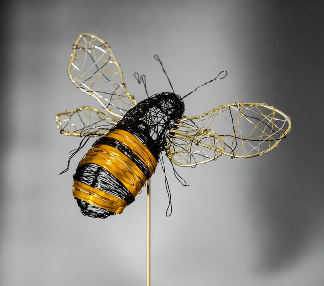 Bumble bee wire sculpture art home decor, Insect bug artwork