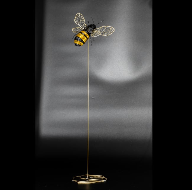 Bumble bee wire sculpture art home decor, Insect bug artwork