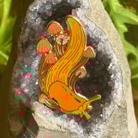 Banana Slug & Fungi Enamel Pin