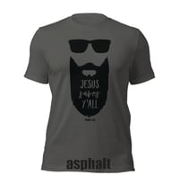 Image 2 of Jesus Saves Y'all Bearded Canvas Bella tee - FREE SHIPPING!!