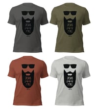 Image 1 of Jesus Saves Y'all Bearded Canvas Bella tee - FREE SHIPPING!!