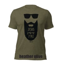 Image 3 of Jesus Saves Y'all Bearded Canvas Bella tee - FREE SHIPPING!!