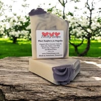 Black Raspberry & Magnolia, Handmade goat milk and tallow soap bar
