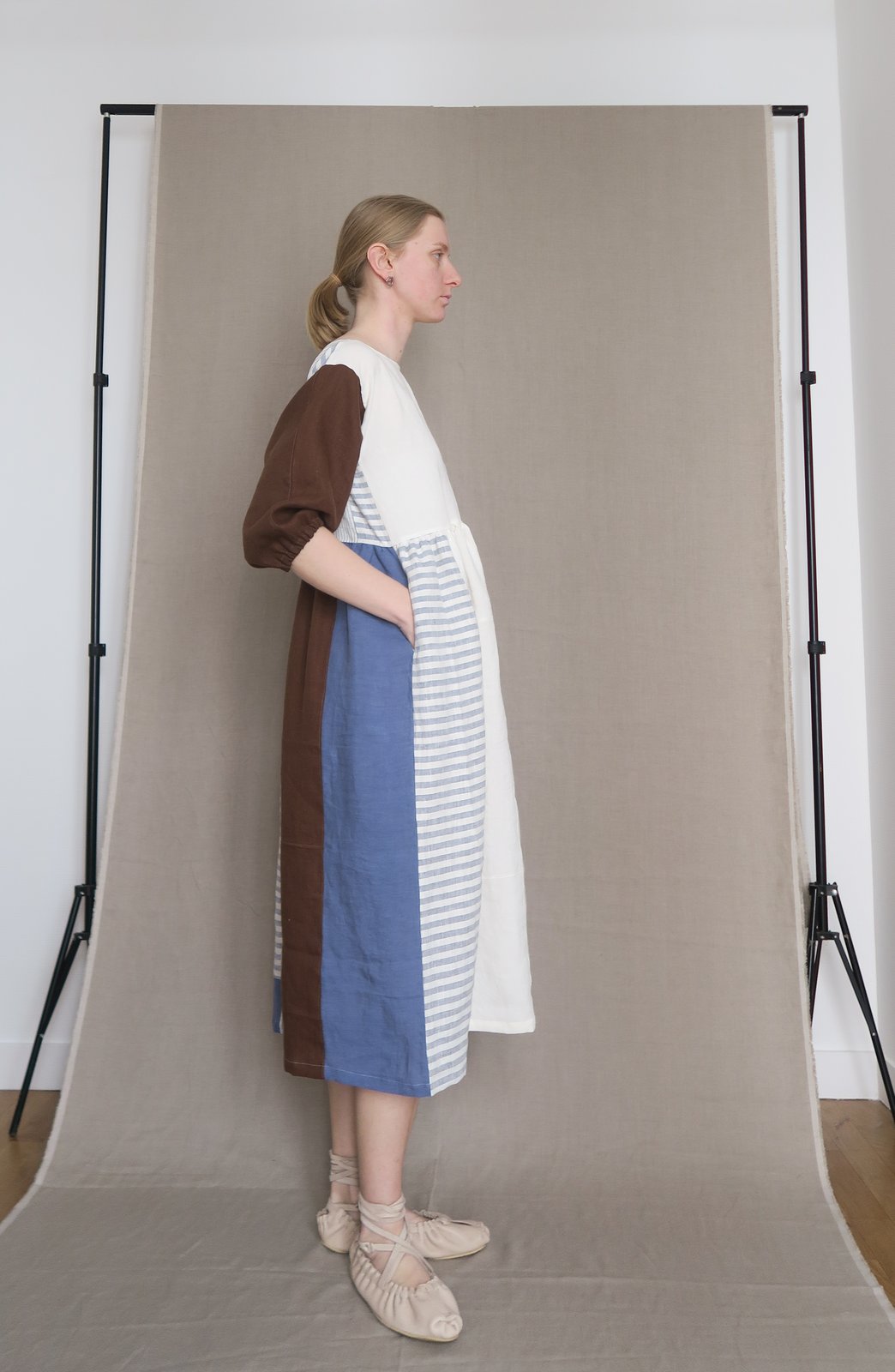 ワンピース French Linen Back\"O\" Dress Linen Pinafore Dress, Linen Sundress, Open Back Dress