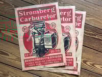 Image 1 of Stromberg Carb Linocut Print (kraft edition)  FREE SHIPPING