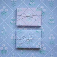 Image 2 of Beautiful double sided wrapping paper with botanical motif.