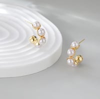 Image 1 of J A S M I N E | Pearl Hoops 