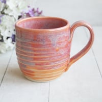 Image 1 of Peachy Mug with Soft Blue Purple Undertones, Handcrafted Pottery Cup, Made in USA