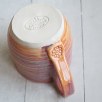 Image 3 of Peachy Mug with Soft Blue Purple Undertones, Handcrafted Pottery Cup, Made in USA