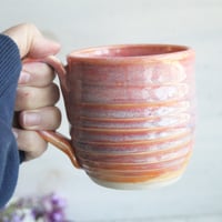 Image 5 of Peachy Mug with Soft Blue Purple Undertones, Handcrafted Pottery Cup, Made in USA