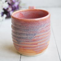 Image 9 of Peachy Mug with Soft Blue Purple Undertones, Handcrafted Pottery Cup, Made in USA