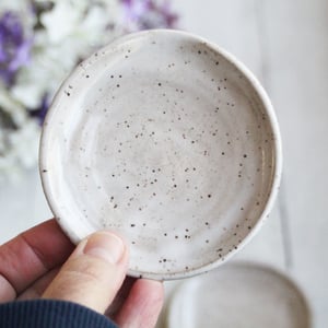 Image of Small Spoon Rest in Speckled Natural Beige, Handcrafted Made in USA