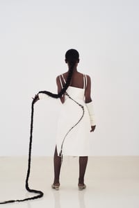 Image 3 of S-neck-line midi dress 