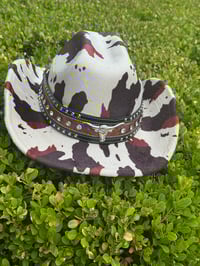 Image 1 of Cow Print Cowboy Hat