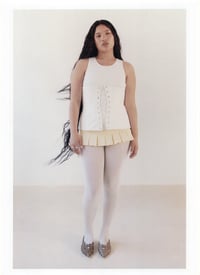Image 1 of Cotton Pleated Belt Skirt