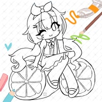 Image 2 of [Digital Download] Anime fruit girls - coloring pages