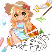 Image 1 of [Digital Download] Anime fruit girls - coloring pages