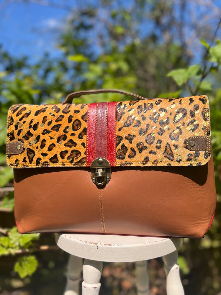 Image of Harlequin Collection - Animal/Recycled Leather Laptop Bag #19B