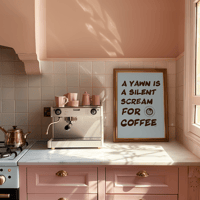 Image 3 of A Yawn Is A Silent Scream For Coffee Print