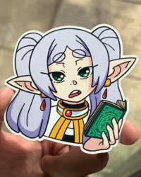 elf mage reading | vinyl sticker