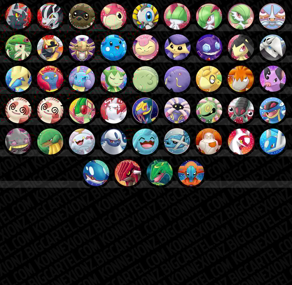 Kanto-Hoenn/Gen 1-3 Pinback Buttons