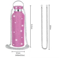 Image 12 of Perla Diamond Tumbler 17oz, 25oz, 32oz | Pink Leopard