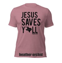 Image 5 of Jesus Saves Y'all Texas Canvas Bella Tee with black ink - FREE SHIPPING!!