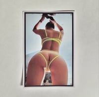 Image 1 of Large Stunner In Neon Green See Through Bikini Set Booty Matte Vinyl Sticker
