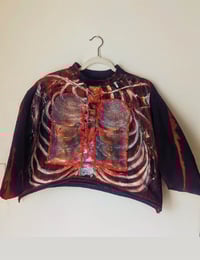 Image 1 of Hand-painted rib cage sweater (chalice of Saint John the Baptist)