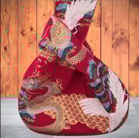 Image 2 of Japanese Dragon and White Crane Knot Bag
