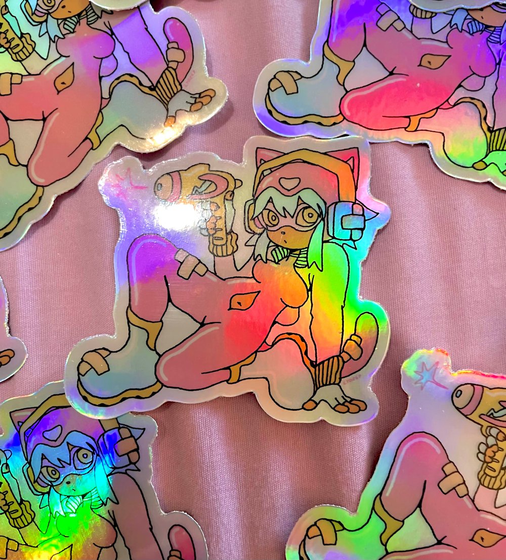 KITTY BLASTER holographic sticker (P*SSY'S NEW GROOVE VER.)