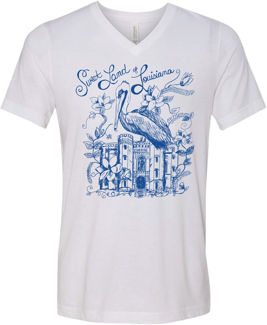 Image of Adult Sweet Land of LA V-NECK on White