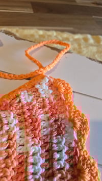 Image 2 of Orange Creamsicle- crochet bandana