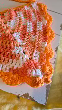 Image 3 of Orange Creamsicle- crochet bandana