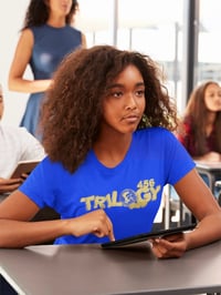 Image 4 of Trilogy456wear Royal Blue Bikelife Tee – Gold Logo