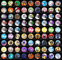 Image 1 of Alola+Galar/Gen 7+8 Pinback Buttons