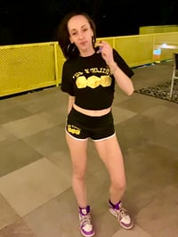 Image 1 of Trilogy456wear Women’s Booty Short Set – Gold Dice Logo