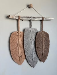 Brown and Grey feather hanging