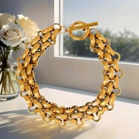 Image 1 of Panther Chain Link Bracelet - 14k PVD Gold