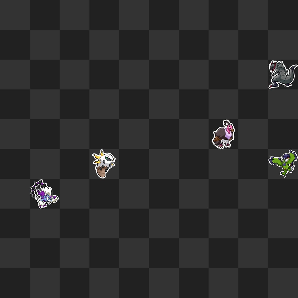 Shiny Unova/Gen 5 Pokemon Kiss-Cut Vinyl Stickers