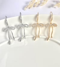 Image 1 of "Glamour" Crystal Bow Earrings