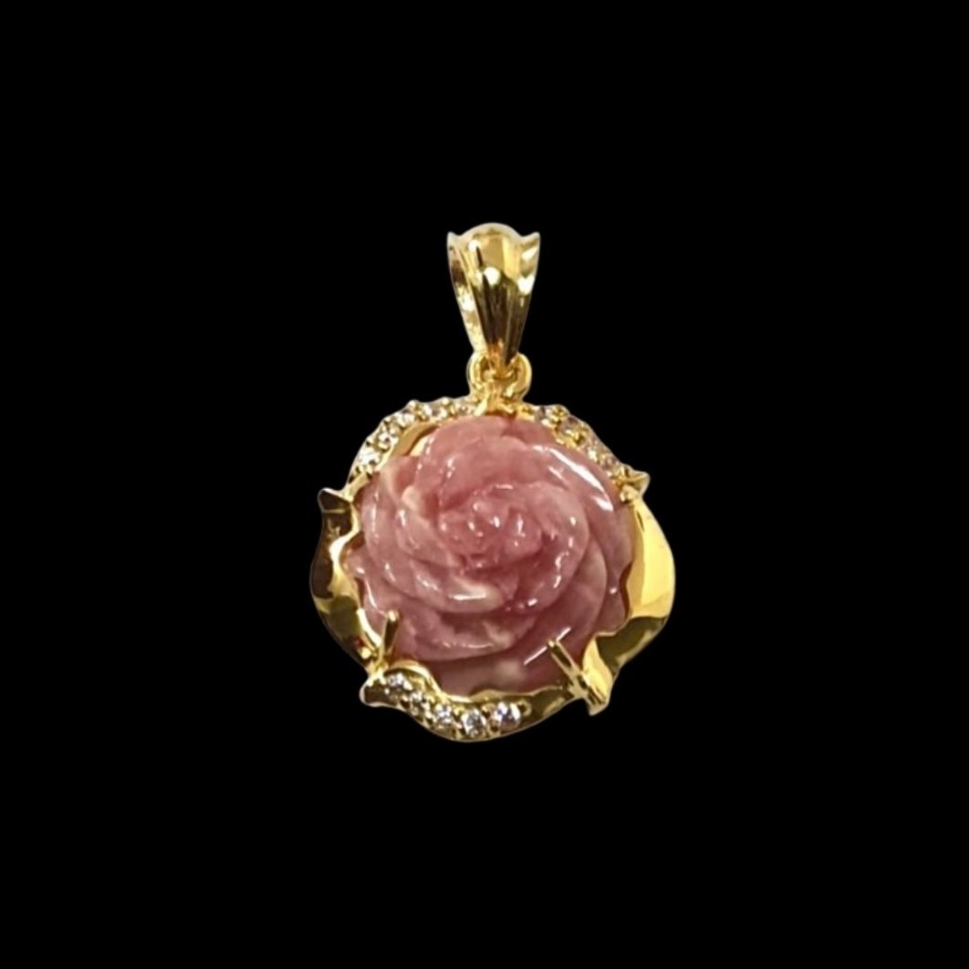 Image of 10K Eternal Jardin Rose Cut Pendant With Crystals