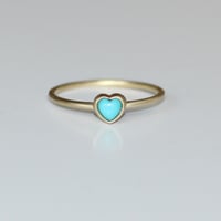 Image 1 of Turquoise Heart Promise Ring