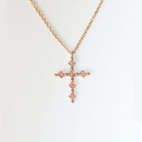 Image 2 of Pink Antique Cross Necklace