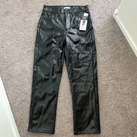 pleather straight leg pants