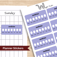 Image 1 of Medicine Weekly Tracker Planner Stickers