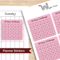 Image 1 of 30 Day Challenge Planner Stickers