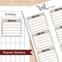Image 1 of Bills Due Planner Stickers
