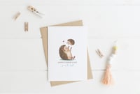 Image 1 of Cute Father's Day Hedgehog Daddy Card