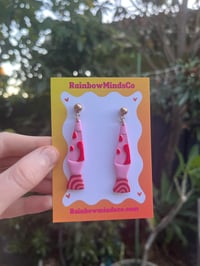 Glow flow red & pink earrings 